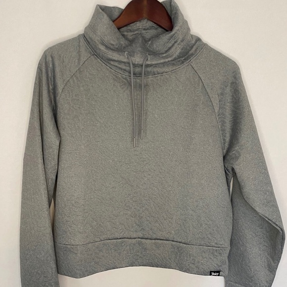 Juicy Couture Sport Cowl Neck Sweater Sweatshirt Heather Gray size Medium EUC - Picture 1 of 8